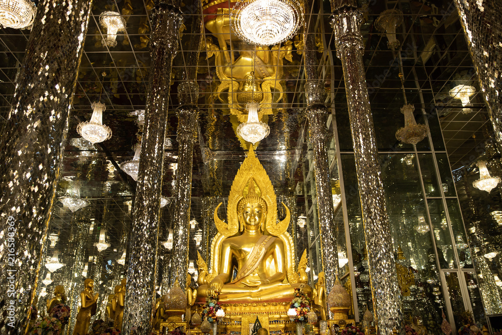 Beautiful of Buddha image in Public temple name WatChanThaRam or WatThaSung at Uthai Thani Province, Thailand