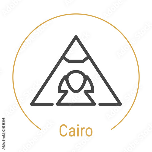 Cairo, Egypt Vector Line Icon