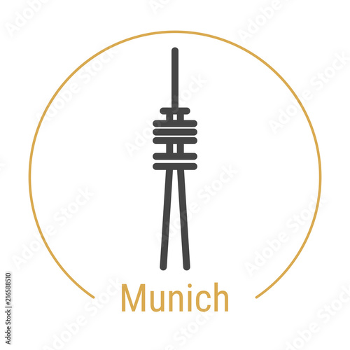 Munich, Germany Vector Line Icon