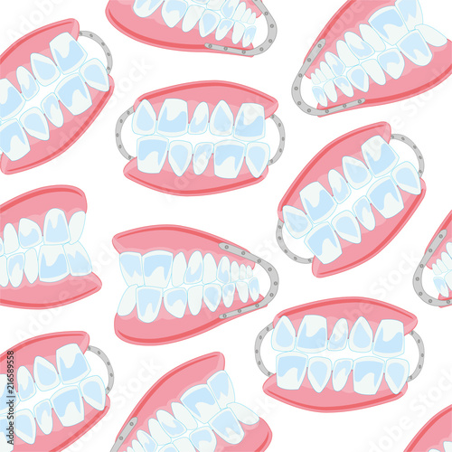 Denture pattern on white