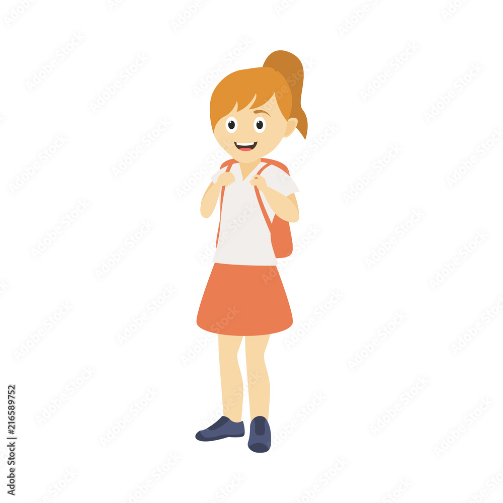 illustration of a girl in school dress illustration of a girl in school dress