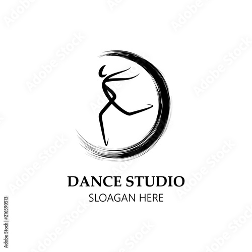 logo for dance school, dance studio. vector illustration