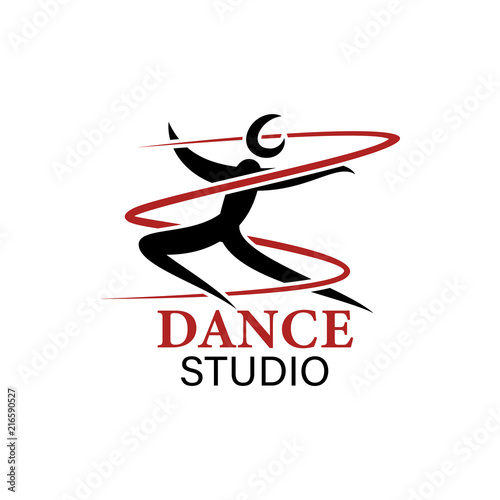 logo for dance school, dance studio. vector illustration