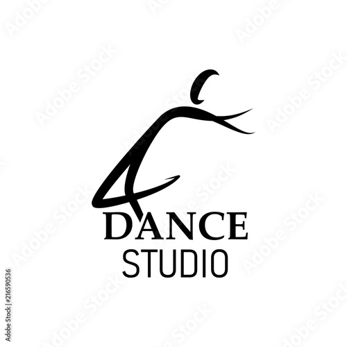 logo for dance school, dance studio. vector illustration