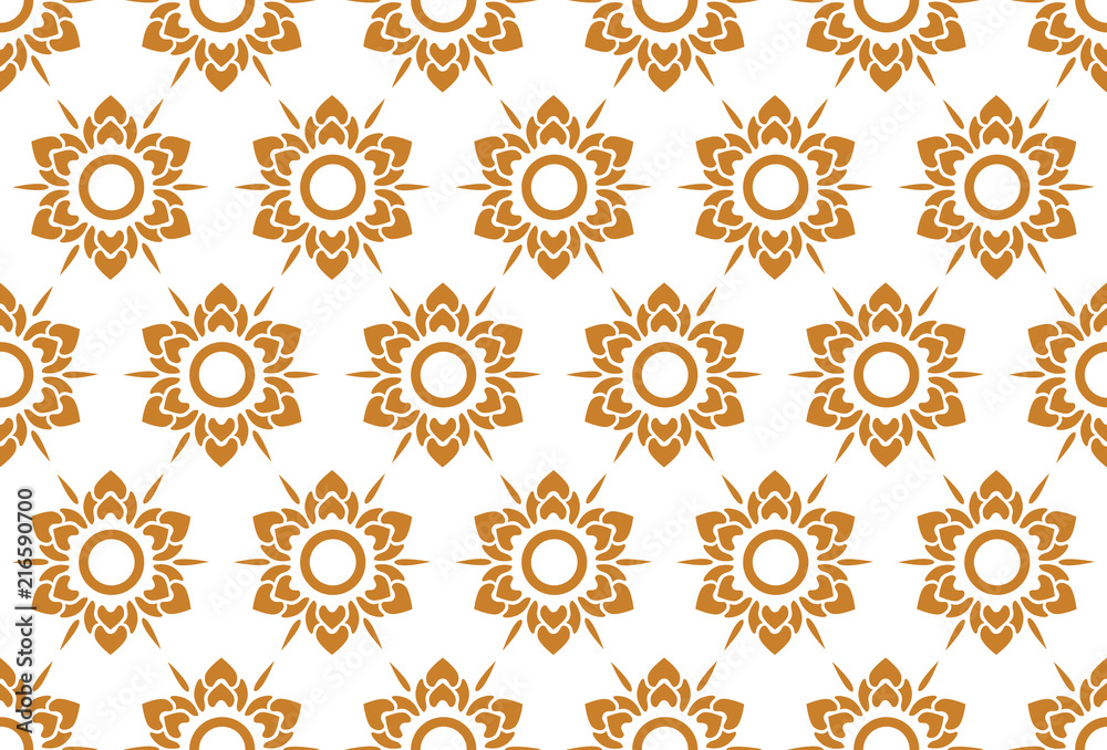 Thai pattern floral seamless on white background Thai pattern floral seamless on white background