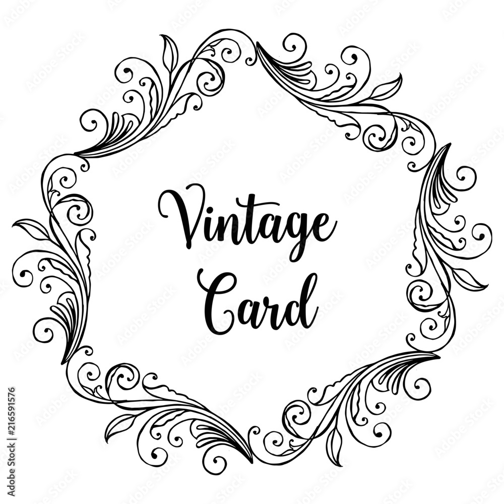 Vintage card hand lettering template collection vector illustration