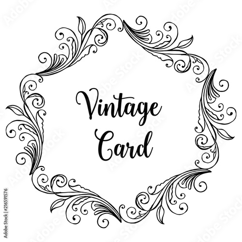 Vintage card hand lettering template collection vector illustration