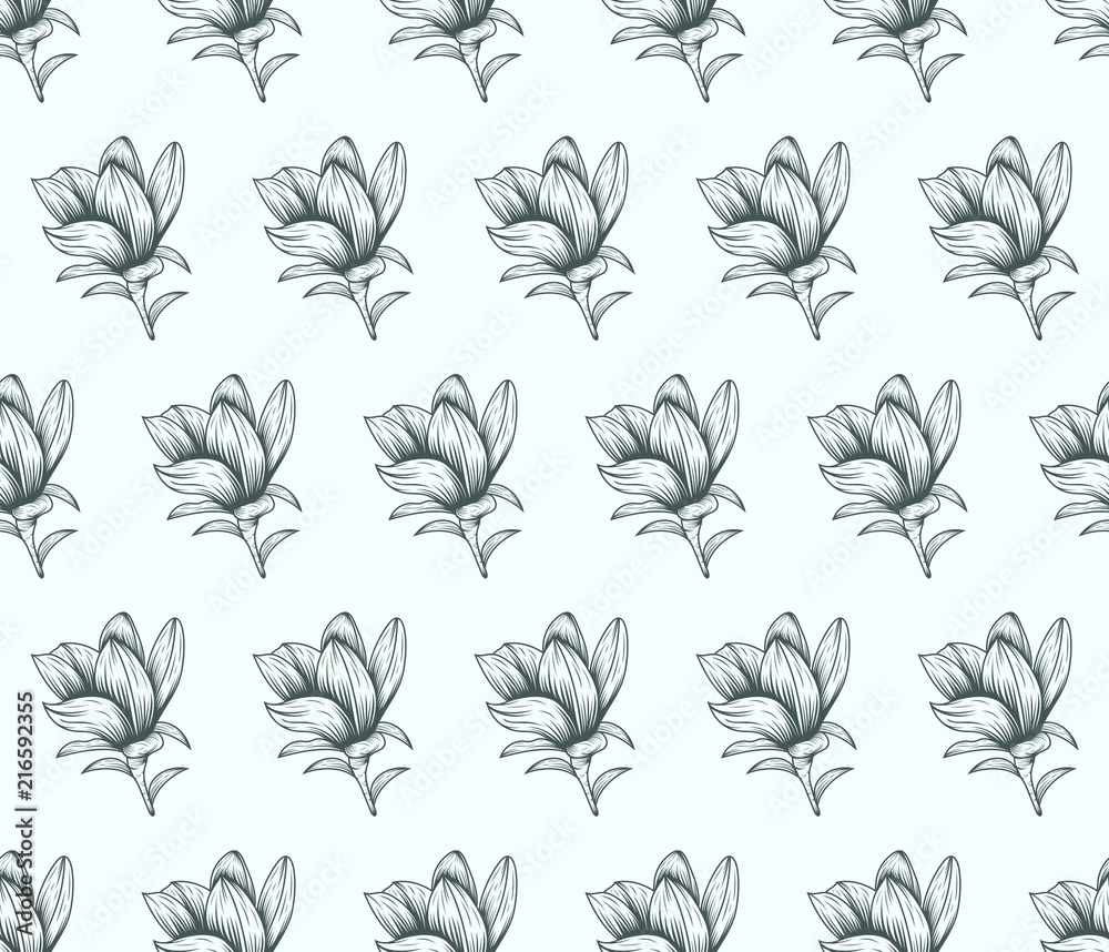 abstract flower line art seamless pattern vector illustration.cdr