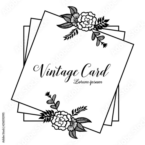 floral frame style for vintage card vector illustration