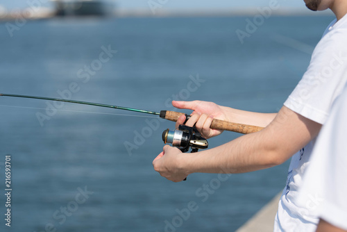 Close-up of a hand fishing