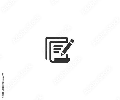 creative writing icon vector in flat design