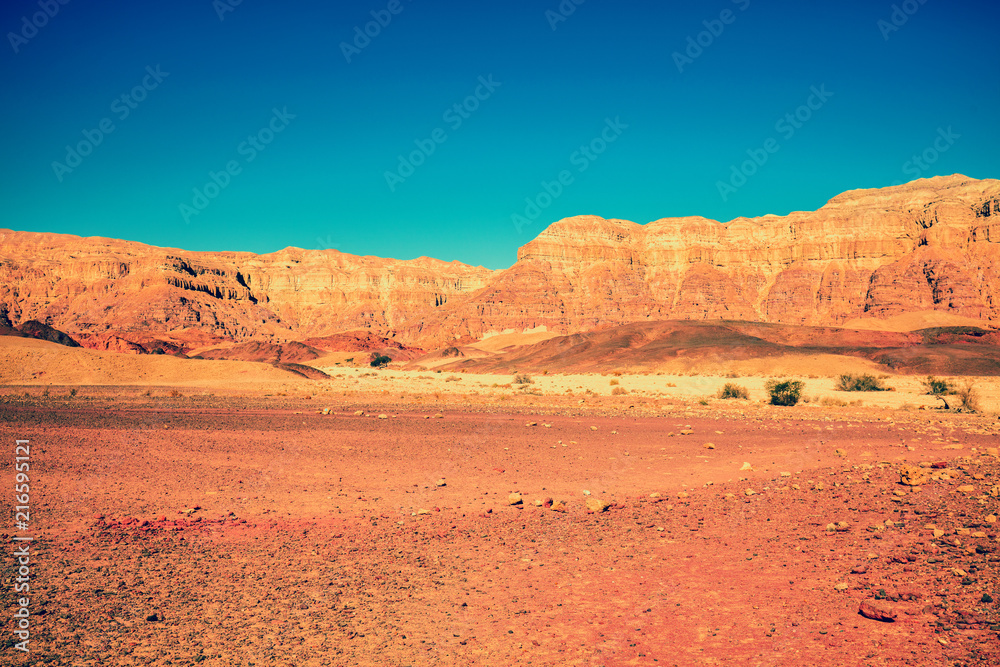 Mountain desert landscape. Desert Arava, Israel