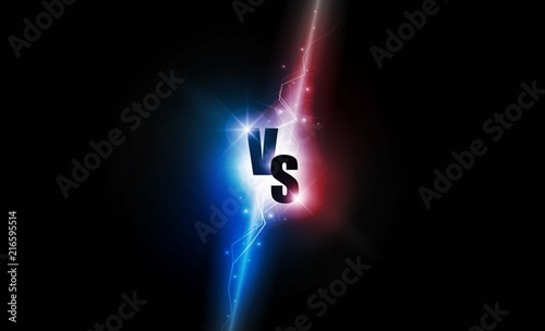Icon neon versus logo vs letters for sports and fight competition. Battle and match, game concept competitive. Vector illustration