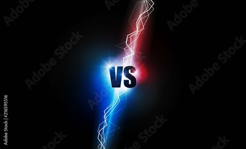 Icon neon versus logo vs letters for sports and fight competition. Battle and match, game concept competitive. Vector illustration