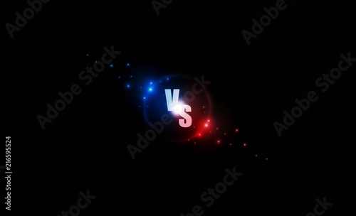 Icon neon versus logo vs letters for sports and fight competition. Battle and match, game concept competitive. Vector illustration