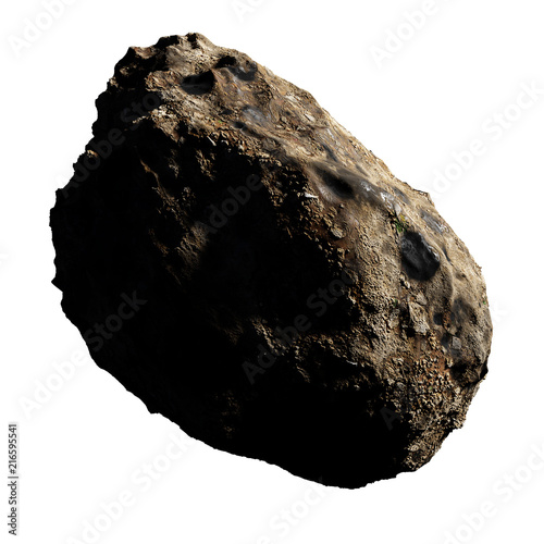 asteroid isolated on white background photo