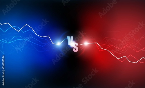 Icon neon versus logo vs letters for sports and fight competition. Battle and match, game concept competitive. Vector illustration