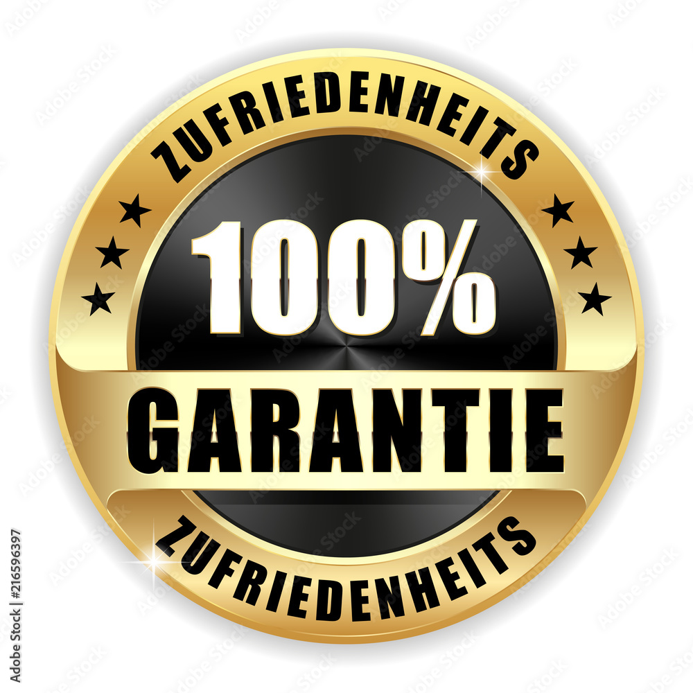 100% Zufriedenheits-Garantie Siegel in gold 