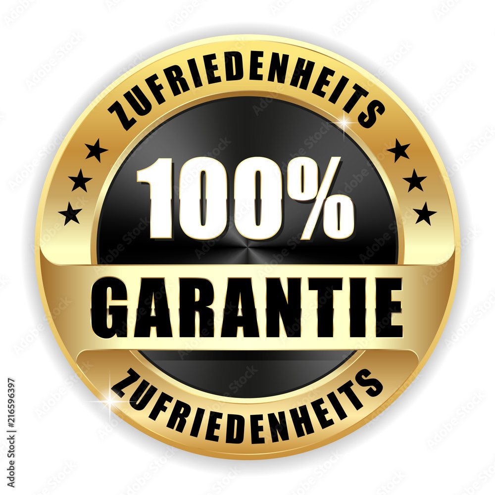 100% Zufriedenheits-Garantie Siegel in gold 100% Zufriedenheits-Garantie Siegel in gold