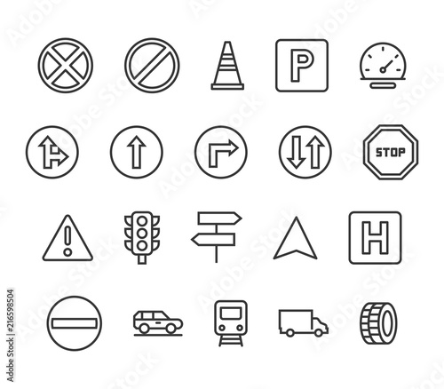 Simple Set of Car Features Related Vector Line Icons. Contains such Icons as Car Price Tag, Specifications, Fuel, Transmission Type and more. Editable Stroke. 48x48 Pixel Perfect.