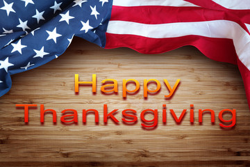 American flag. Happy Thanksgiving