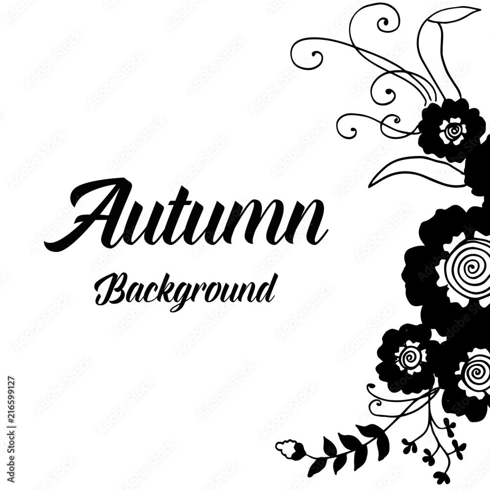 Greeting card for autumn with flower design vector illustration