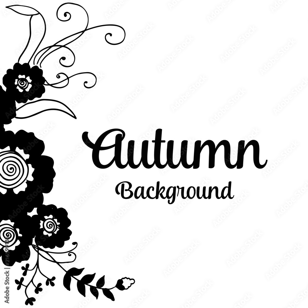 Greeting card for autumn with flower design vector illustration