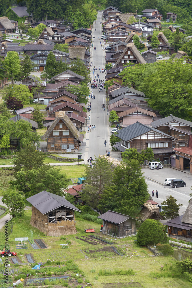 Naklejka premium Historical village Shirakawa-go. Shirakawa-go is one of Japan's UNESCO World Heritage Sites located in Gifu Prefecture, Japan.