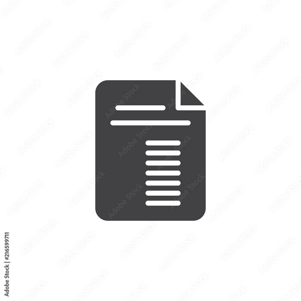 Paper Page vector icon. filled flat sign for mobile concept and web design. Document File simple solid icon. Form symbol, logo illustration. Vector graphics Paper Page vector icon. filled flat sign for mobile concept and web design. Document File simple solid icon. Form symbol, logo illustration. Vector graphics
