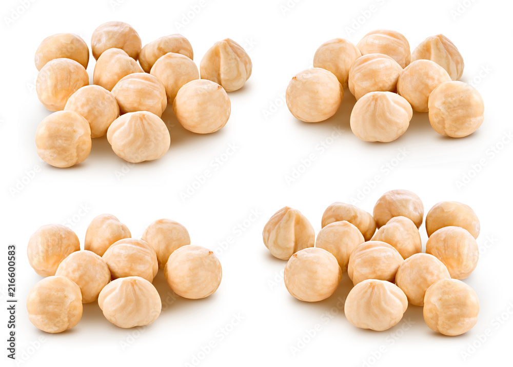 Hazelnuts isolated on white Hazelnuts isolated on white