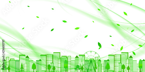 新緑　エコ　曲線　背景