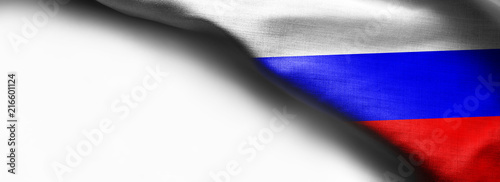Waving Flag of Russia on white background