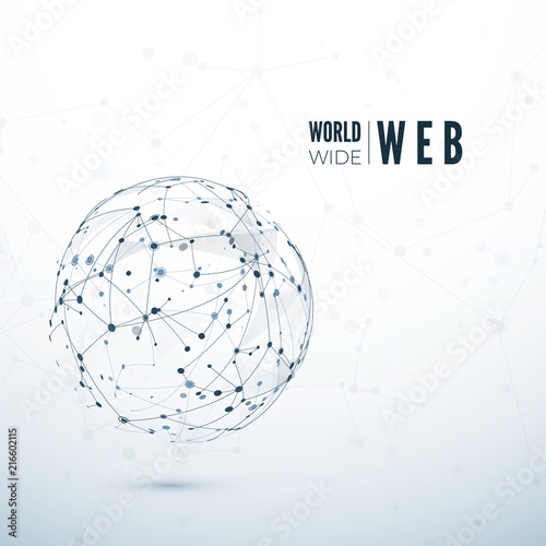 World Wide Web. Global data transfer concept. Vector illustration