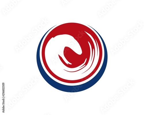 abstract sea circle logo template