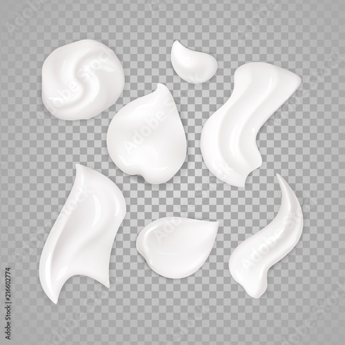 White cream elements. Illustration isolated on white background. Graphic concept for your design