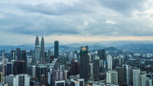 Photography Beautiful aerial view of cityscape of Kuala Lumpur Malaysia