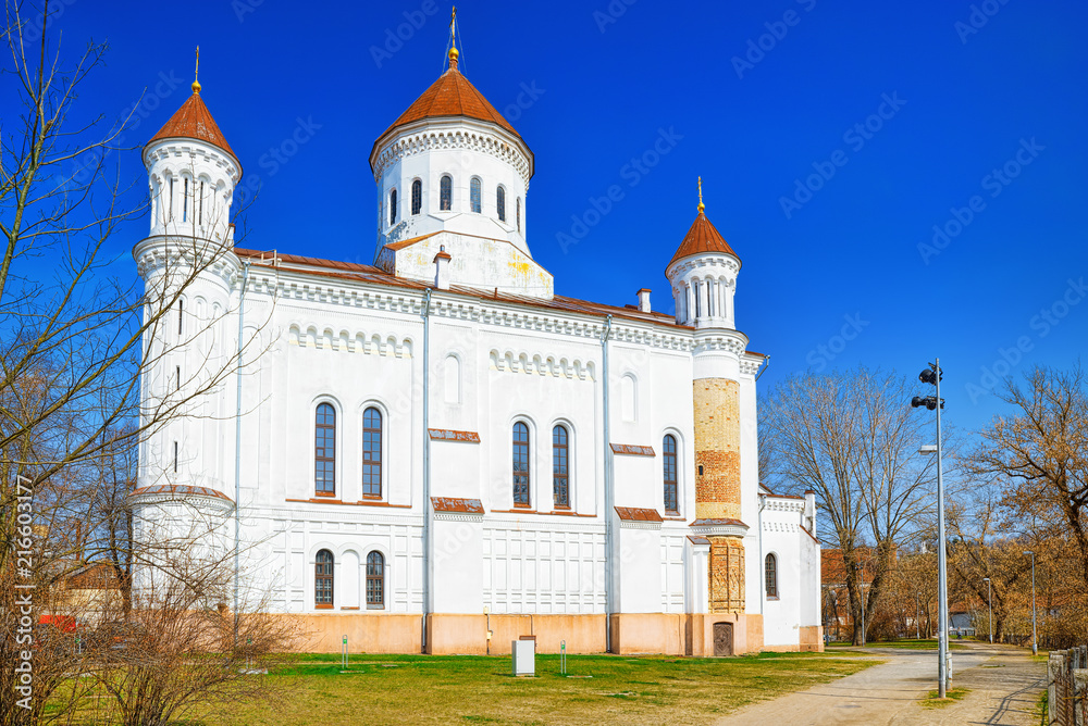 Prechistensky Cathedral - Orthodox Cathedral in Vilnius. Located in the Old Town in the valley on the shore of Vilni.