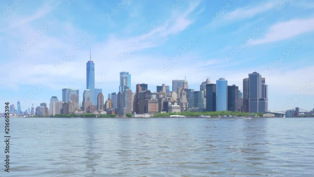 Hyperlapse video of Lower Manhattan skyline in daytime Hyperlapse video of Lower Manhattan skyline in daytime
