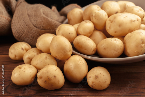 fresh potatoes in basket
