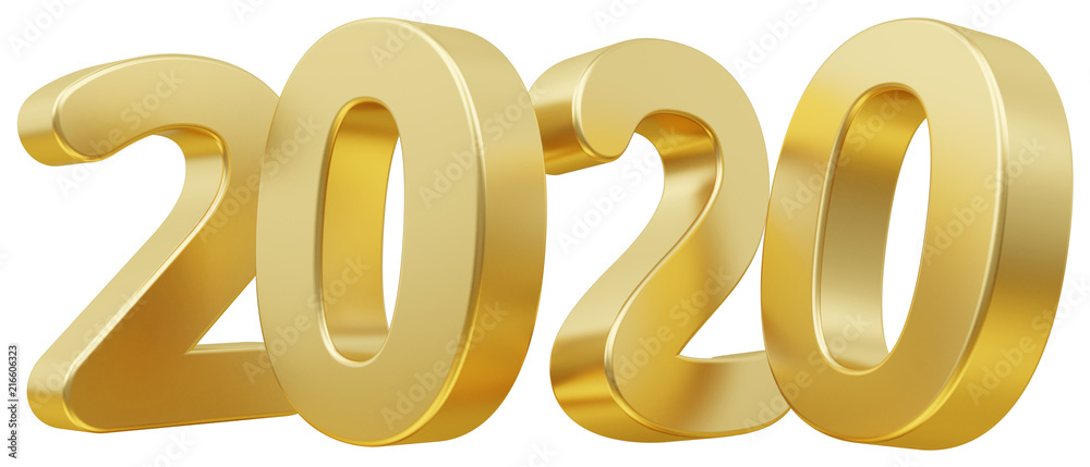 2020 bold letters 3d-illustration