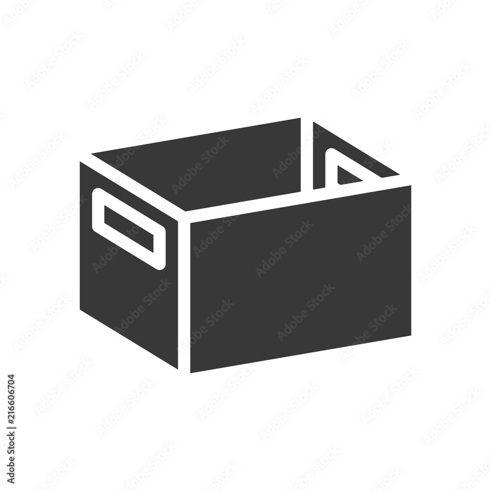 empty open box, shipping and delivery concept set, glyph icon empty open box, shipping and delivery concept set, glyph icon