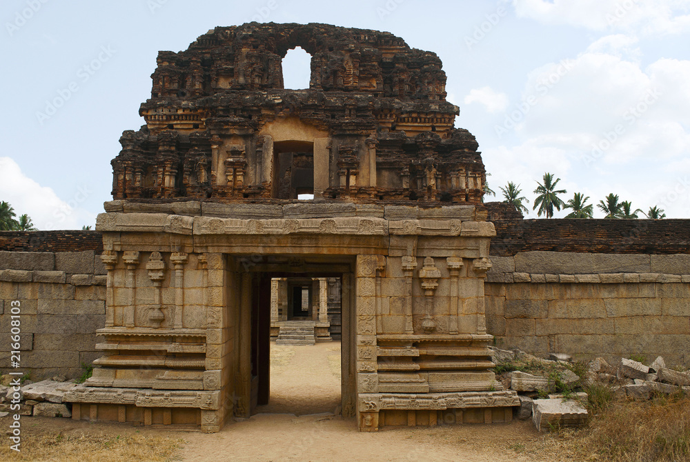 West side gopura, Achyuta Raya Temple, Hampi, Karnataka. Sacred Center