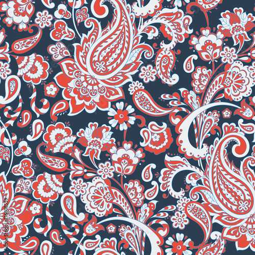 Paisley Floral oriental ethnic Pattern. Seamless Arabic Ornament. Ornamental motifs of the Indian fabric patterns..