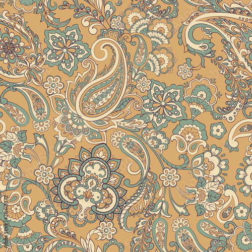 Bild auf Leinwand Paisley pattern. seamless vintage floral background