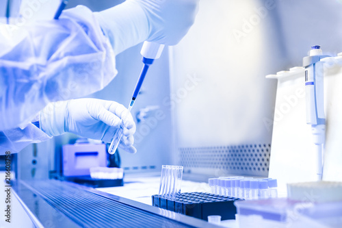 The scientist experimented in the laboratory photo