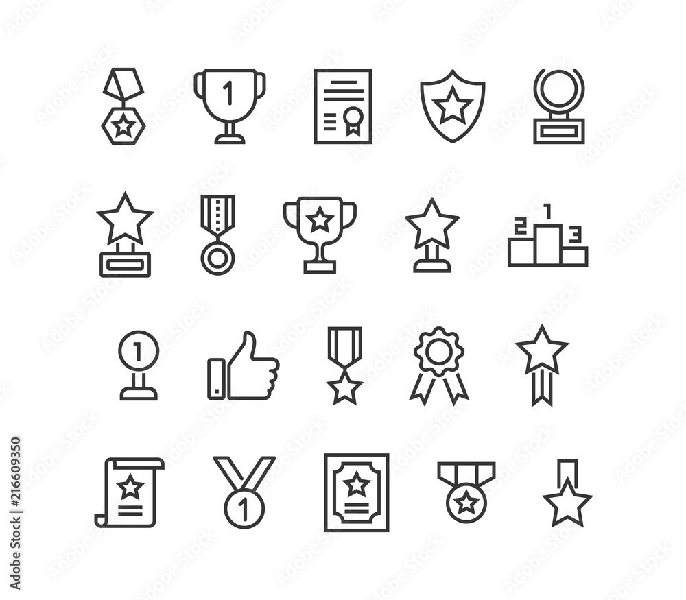 Simple Set of Trophy Awards Related Vector Line Icons. Editable Stroke. 48x48 Pixel Perfect. Simple Set of Trophy Awards Related Vector Line Icons. Editable Stroke. 48x48 Pixel Perfect.
