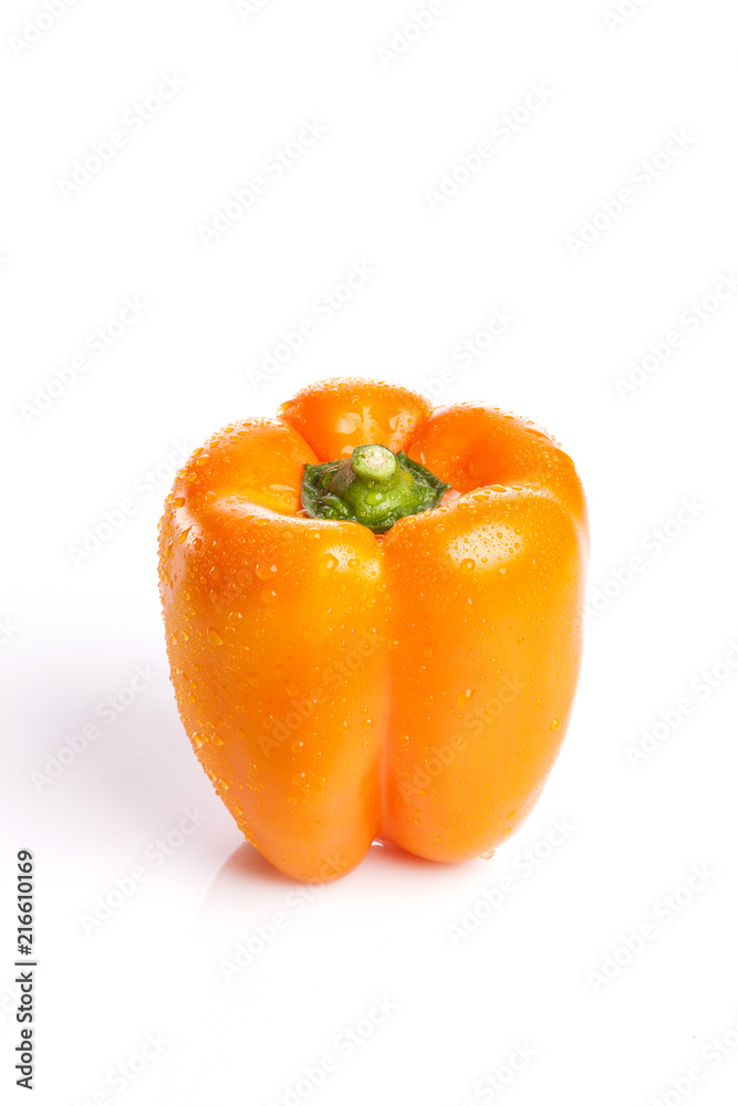 bell pepper on the wood table, grey background. bell pepper on the wood table, grey background.