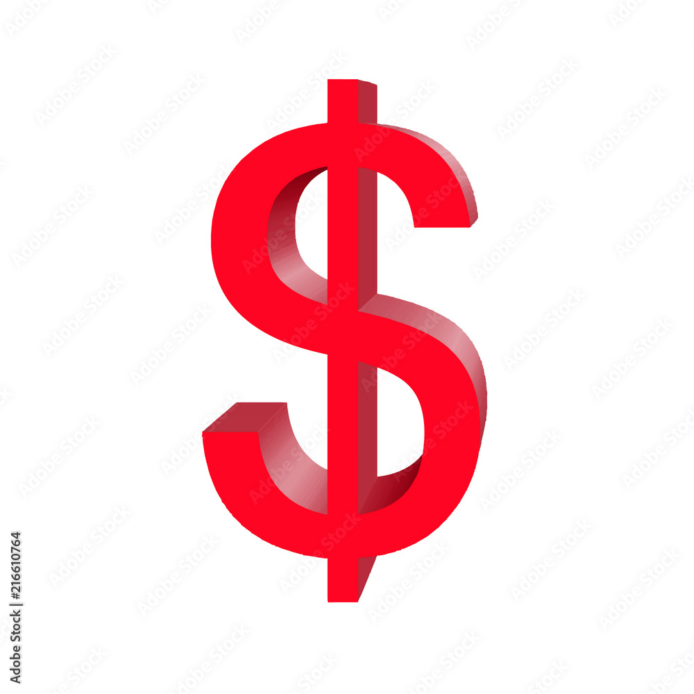 American dollar icon sign. Red USA dollar symbol on white background. Vector illustration American dollar icon sign. Red USA dollar symbol on white background. Vector illustration