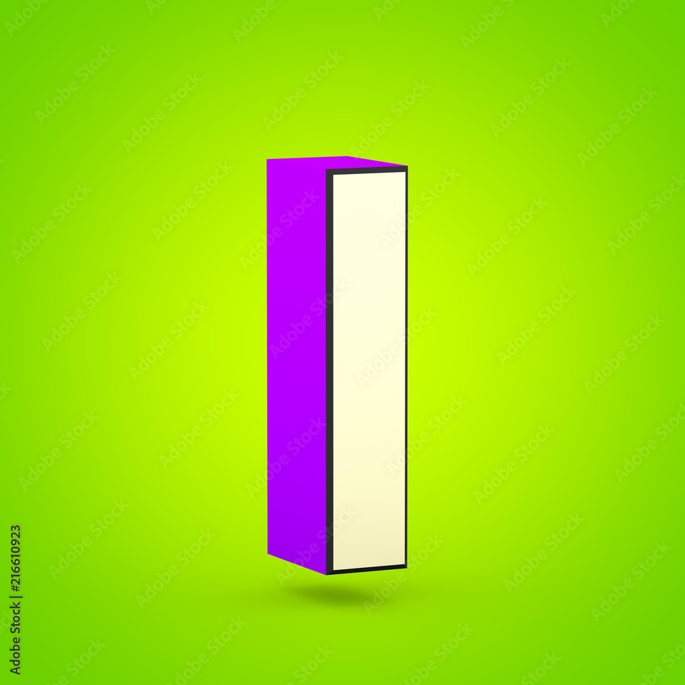 Superhero violet and beige letter I uppercase isolated on lime background. Superhero violet and beige letter I uppercase isolated on lime background.