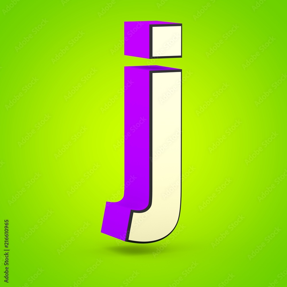 Superhero violet and beige letter J lowercase isolated on lime background. Superhero violet and beige letter J lowercase isolated on lime background.